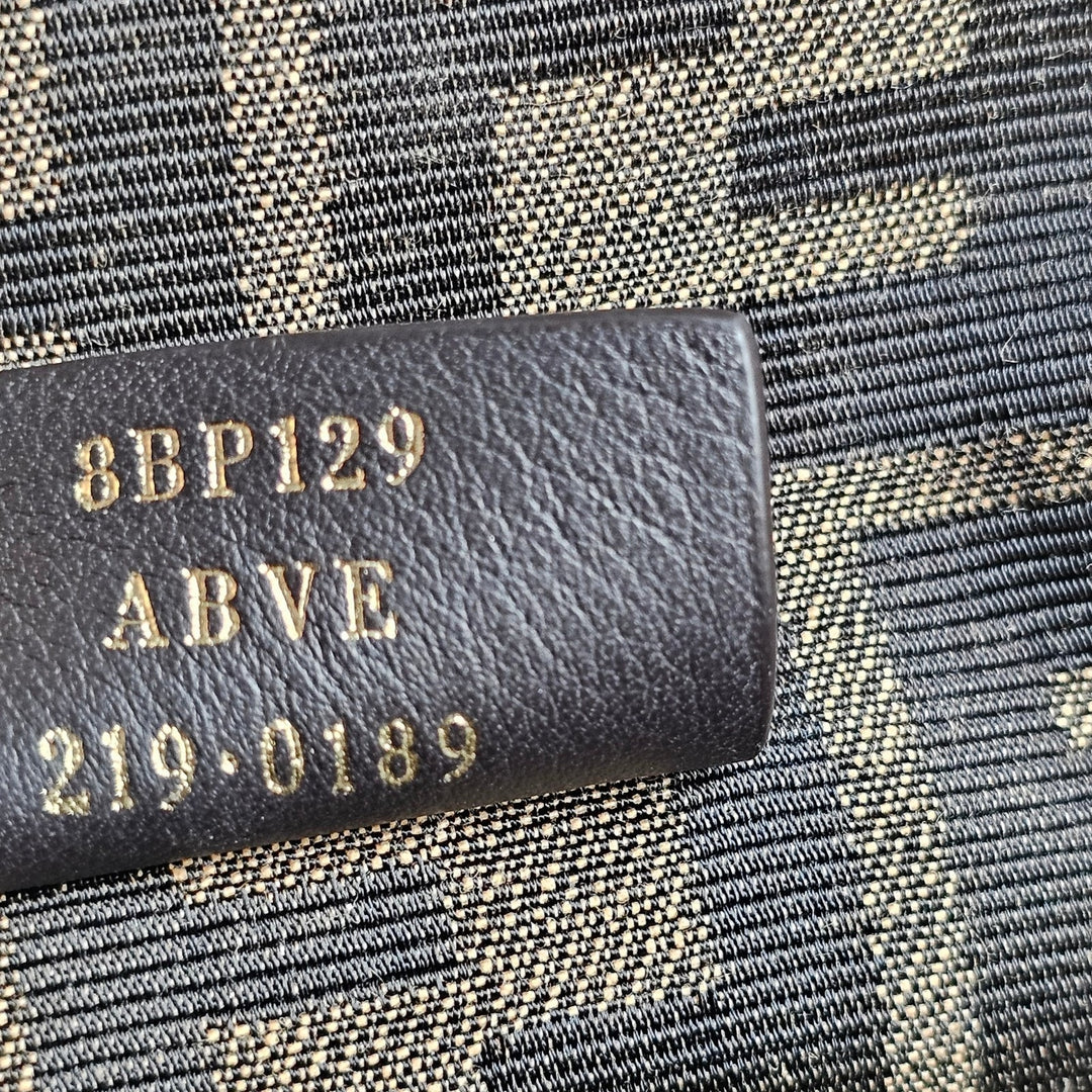 Fendi First Clutch Shoulder Bag Black Nappa Leather Gold Tone Frame