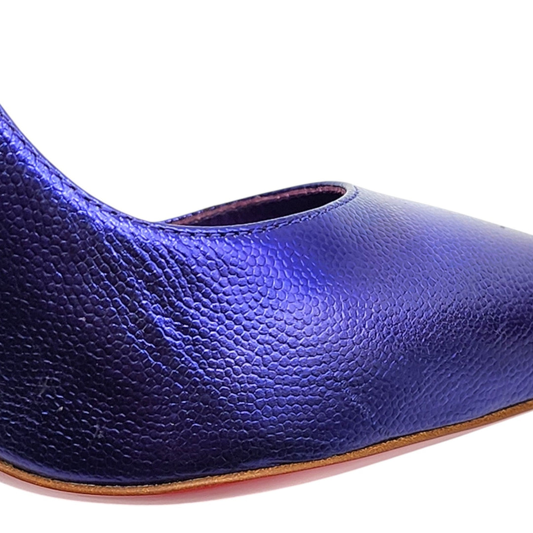 Christian Louboutin Hot Chick Leather Pumps 100mm Purple EU 37.5 US 7 - NIB $895