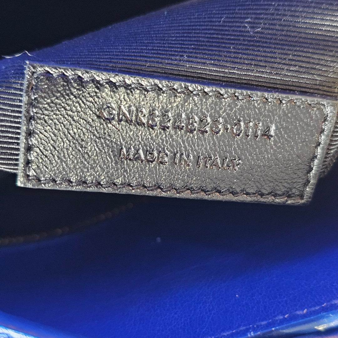 Saint Laurent Sac de Jour Medium Blue Leather Tote Bag with strap