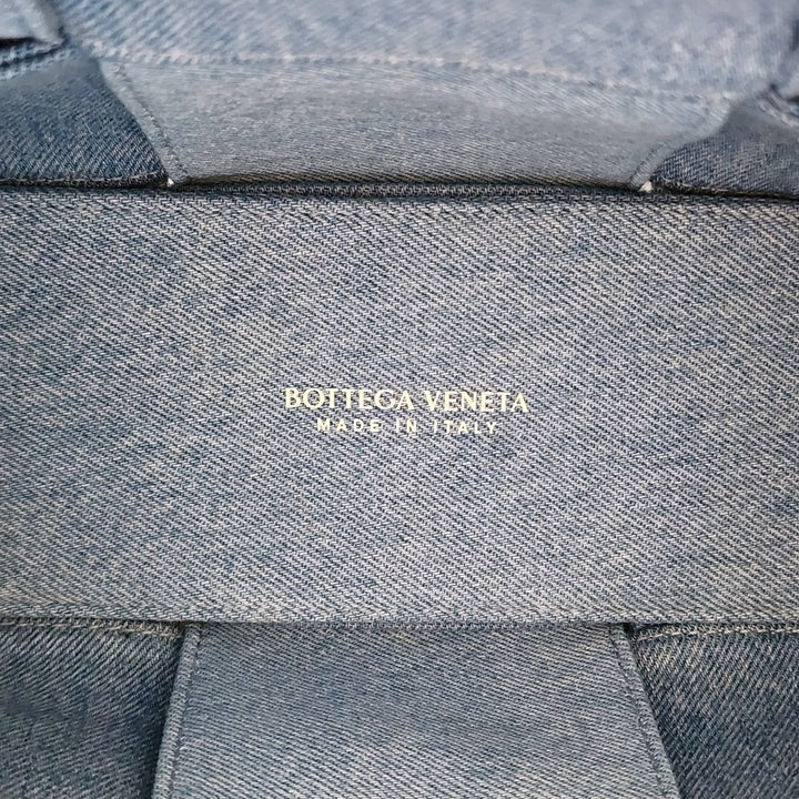 Bottega Veneta Denim Maxi Intrecciato Mini Arco Tote Shoulder Bag Blue