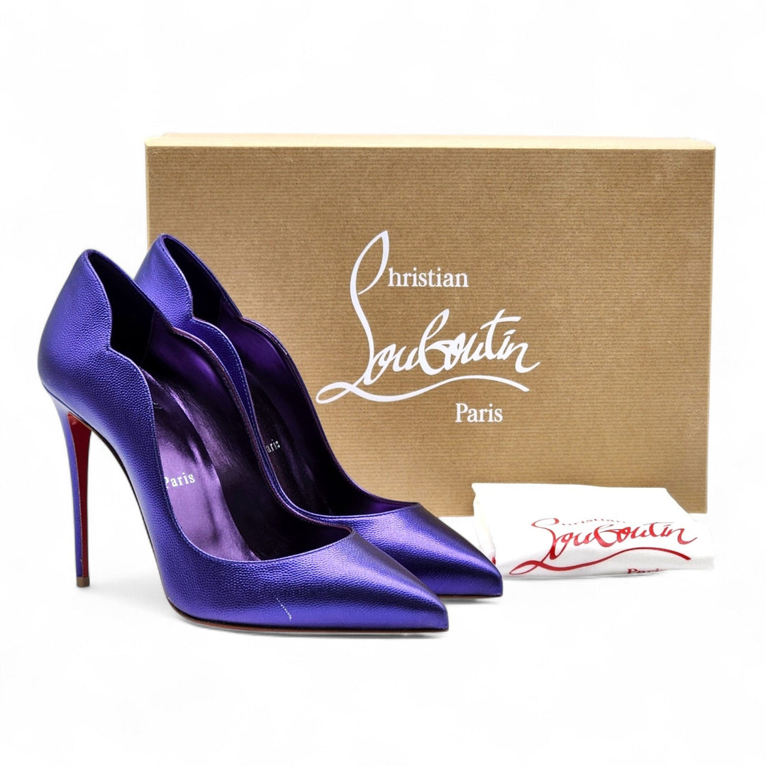 Christian Louboutin Hot Chick Leather Pumps 100 Purple EU 39 US 8.5
