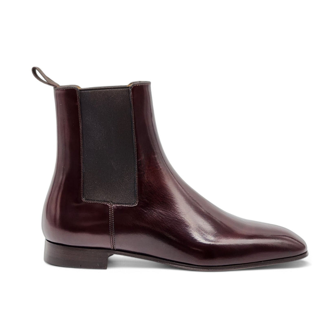 Christian Louboutin Samson Calf Leather Boots Burgundy EU 41 US 8