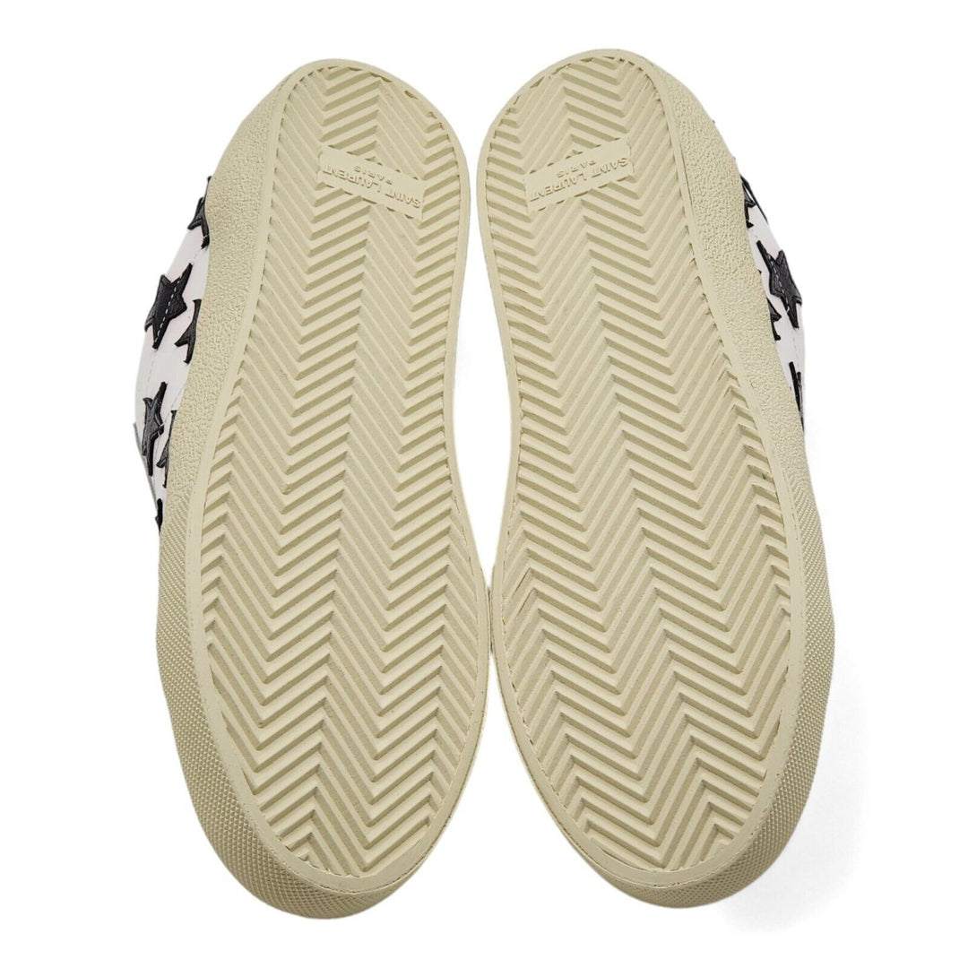 Saint Laurent Paris Court Stars Leather Sneakers White EU 41 US 8