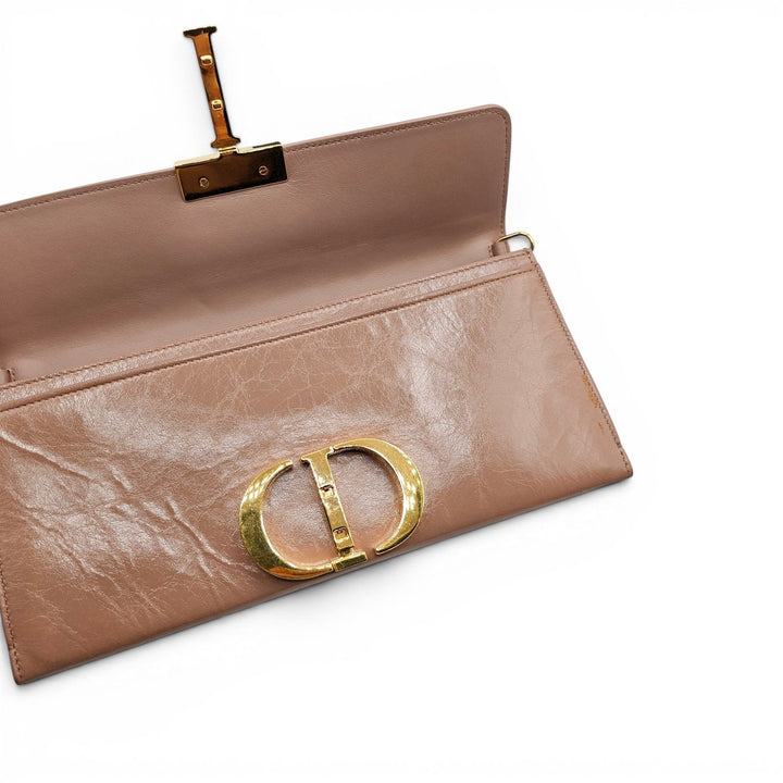 Christian Dior 30 Montaigne Leather Pouch Clutch Bag in Mauve Pink