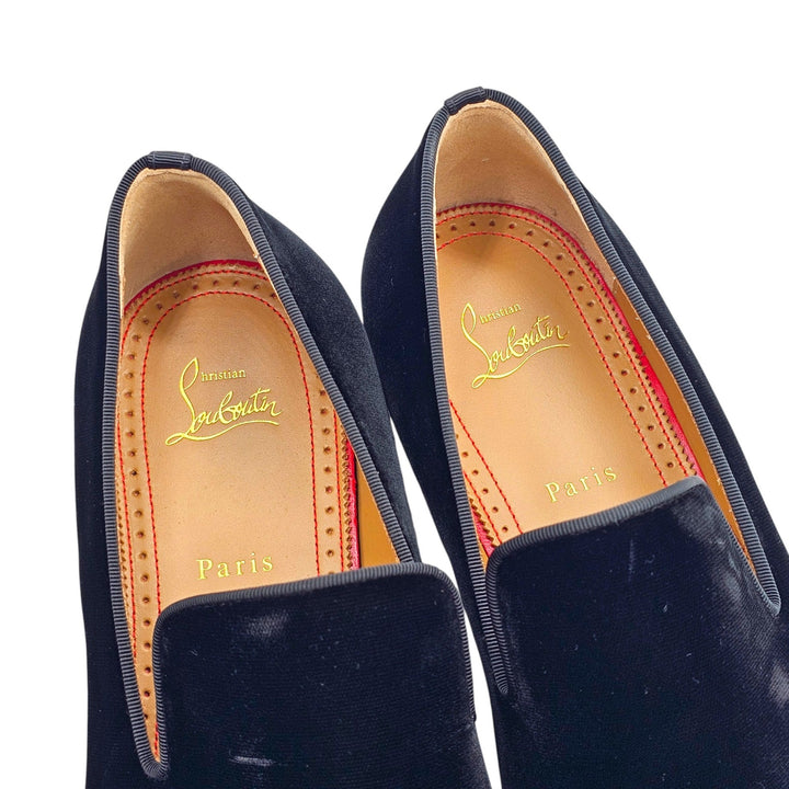 Christian Louboutin Dandelion Velvet Tuxedo Loafers Black EU 44 US 11 - NWOB