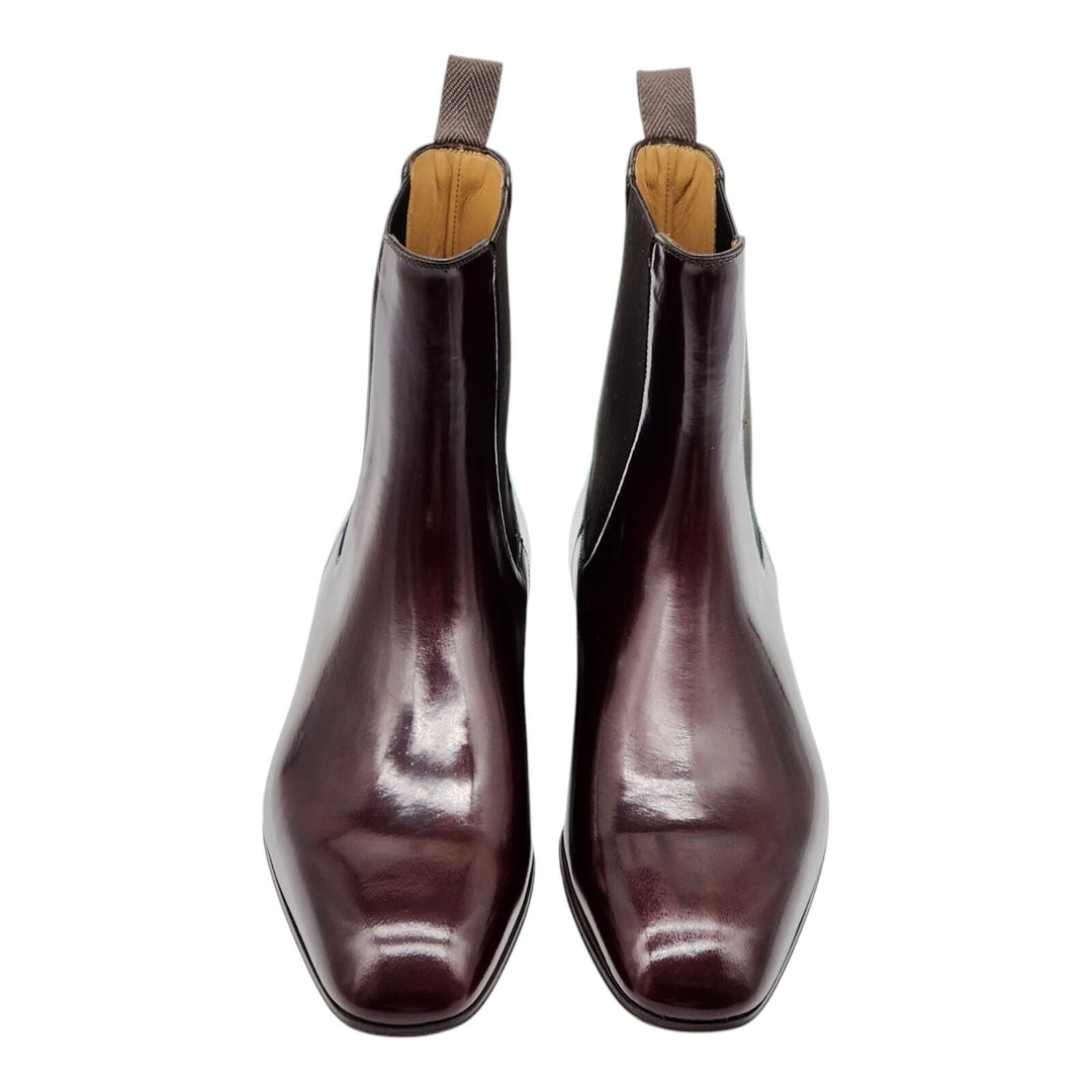 Christian Louboutin Samson Calf Leather Boots Burgundy EU 41 US 8