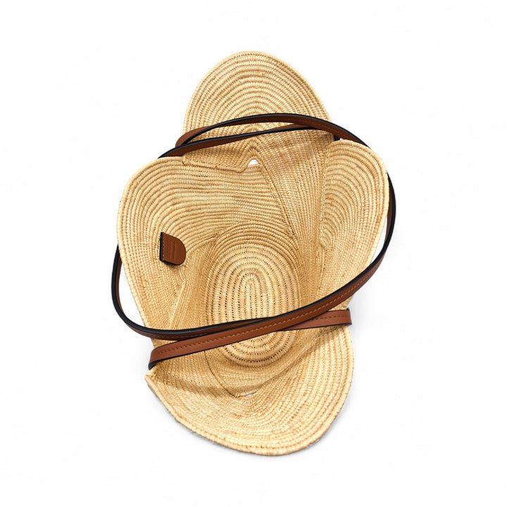 Loewe x Paula’s Ibiza Petal Anagram Natural Raffia Basket Tote Bag Beige - New