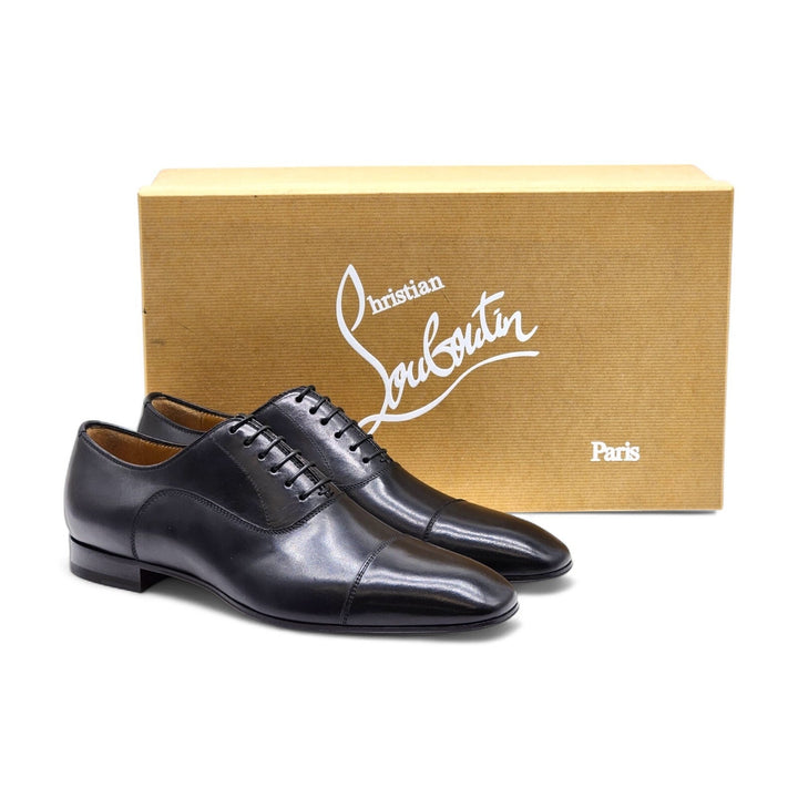 Christian Louboutin Greggo Leather Oxford Shoes Black EU 39.5 US 6.5