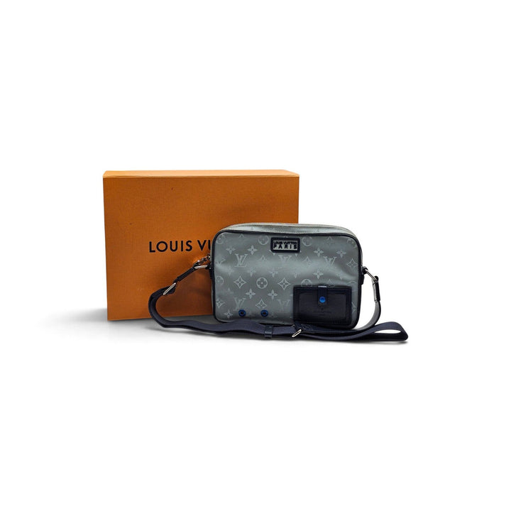 Louis Vuitton Monogram Satellite Alpha Crossbody Messenger Bag Silver M44169