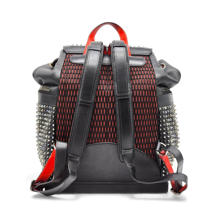 Christian Louboutin Spike Studs Explorafunk Black Leather Backpack - Preowned