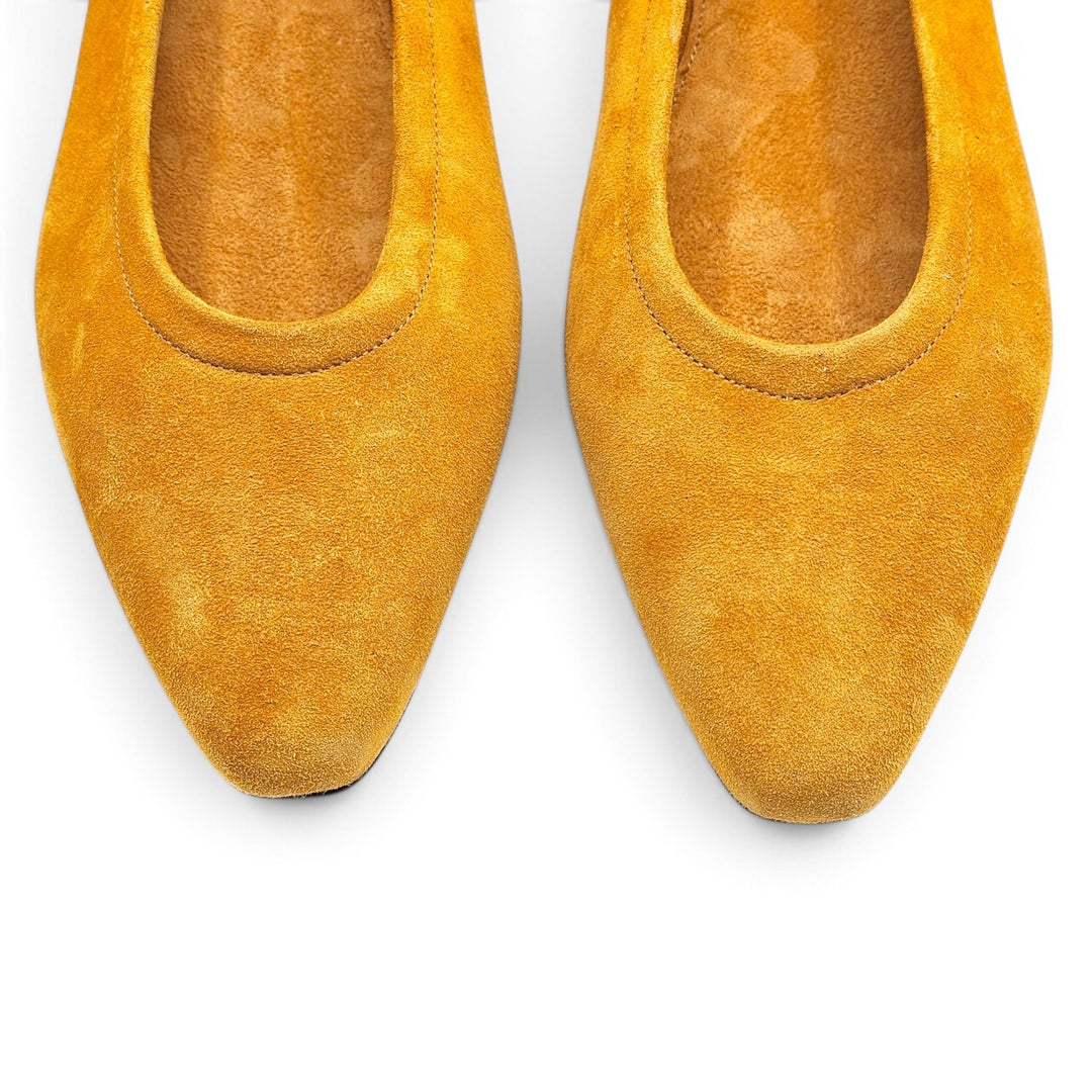 Loro Piana Primula Suede Mustard Yellow Ballet Flats EU 39 US 9 - NWOB $1185