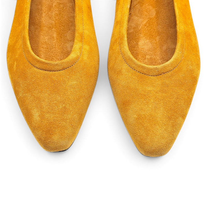 Loro Piana Primula Suede Mustard Yellow Ballet Flats EU 39 US 9 - NWOB $1185