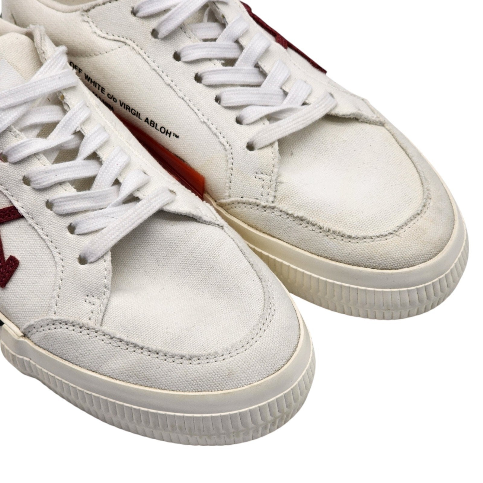 OFF-WHITE Vulc Low Canvas White Red Sneakers EU 40 US 7M 10W – MAC