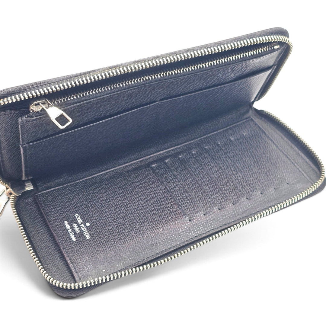 Louis Vuitton Damier Graphite Zippy Organizer Wallet Black Gray N00056