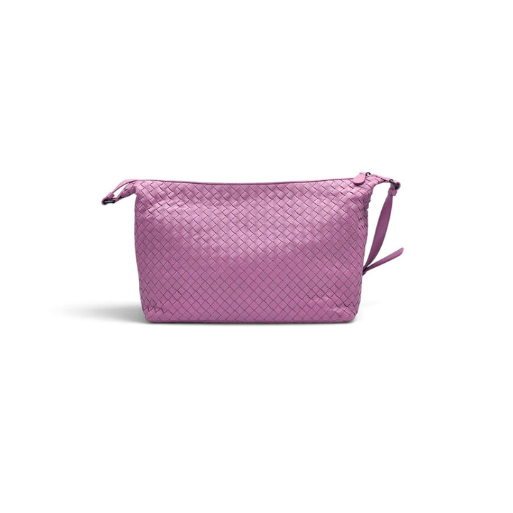 Bottega Veneta Intrecciato Woven Leather Pink Purple Crossbody Shoulder Bag New