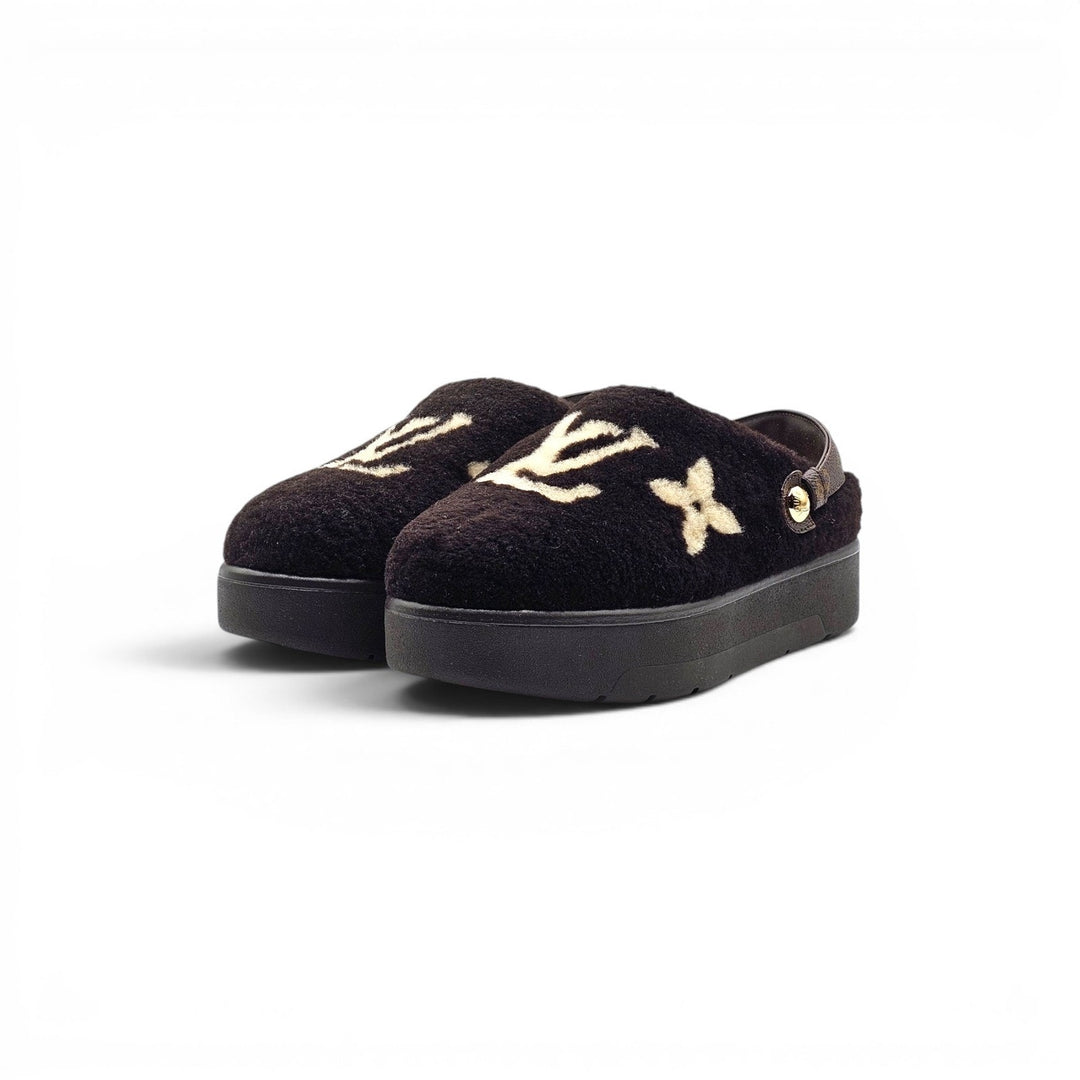 Louis Vuitton Aspen Platform Closed Mule Clogs Shearling 1AITGR EU 38 US 8 $1710