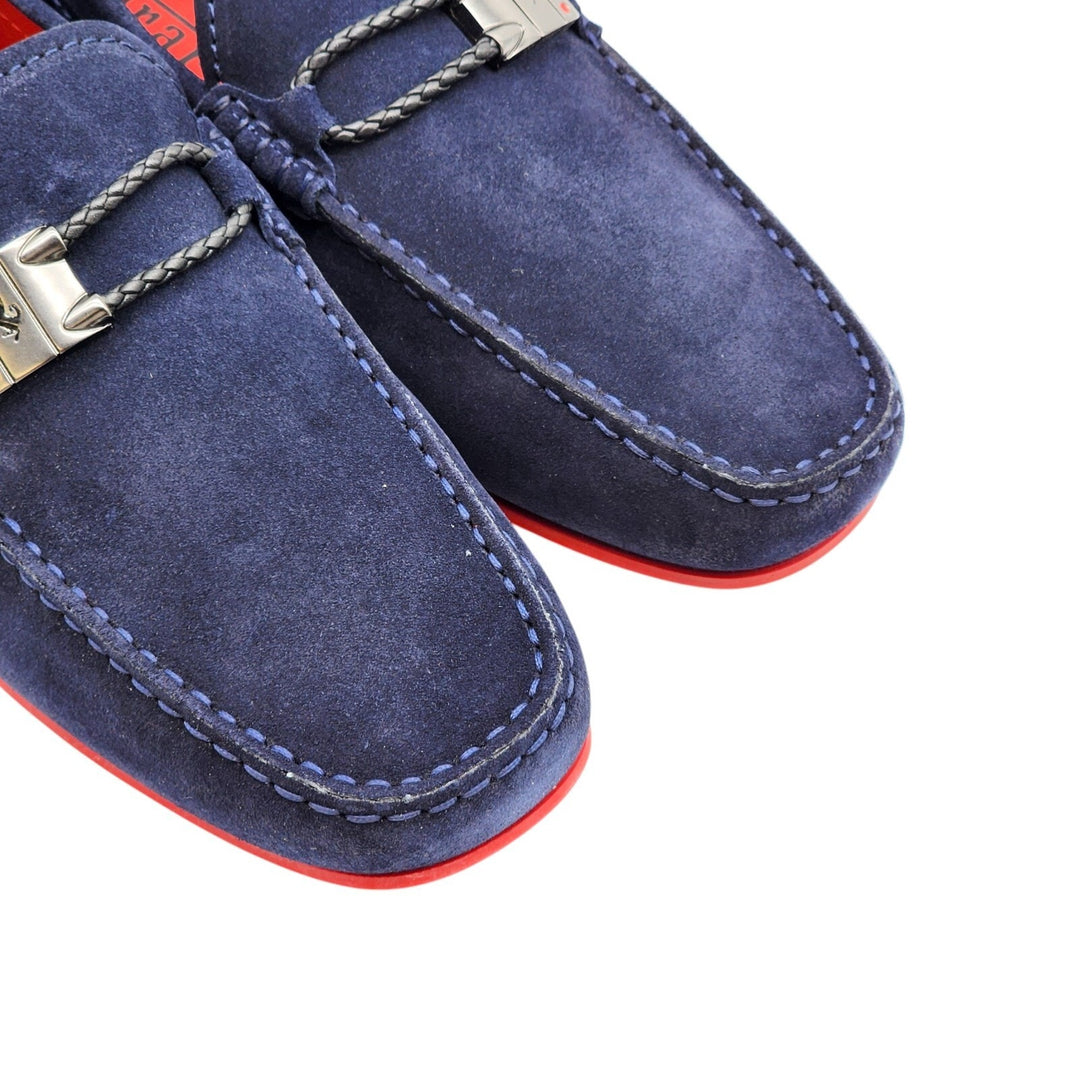 Tod’s for Ferrari Suede Gommino Driving Loafers Navy Blue UK 7 US 8