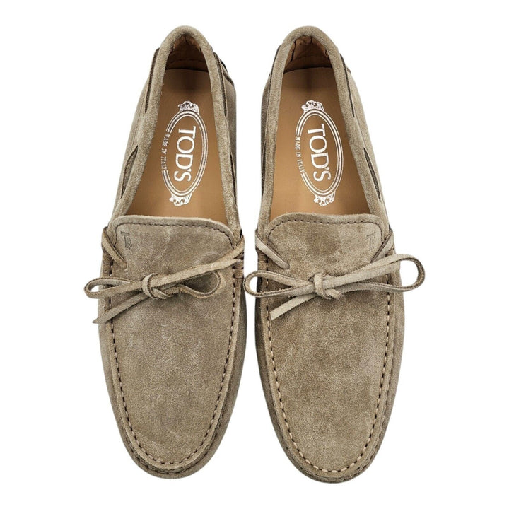 Tod's Driving Shoes City Gommino Suede Loafers Beige US 7 UK 5.5