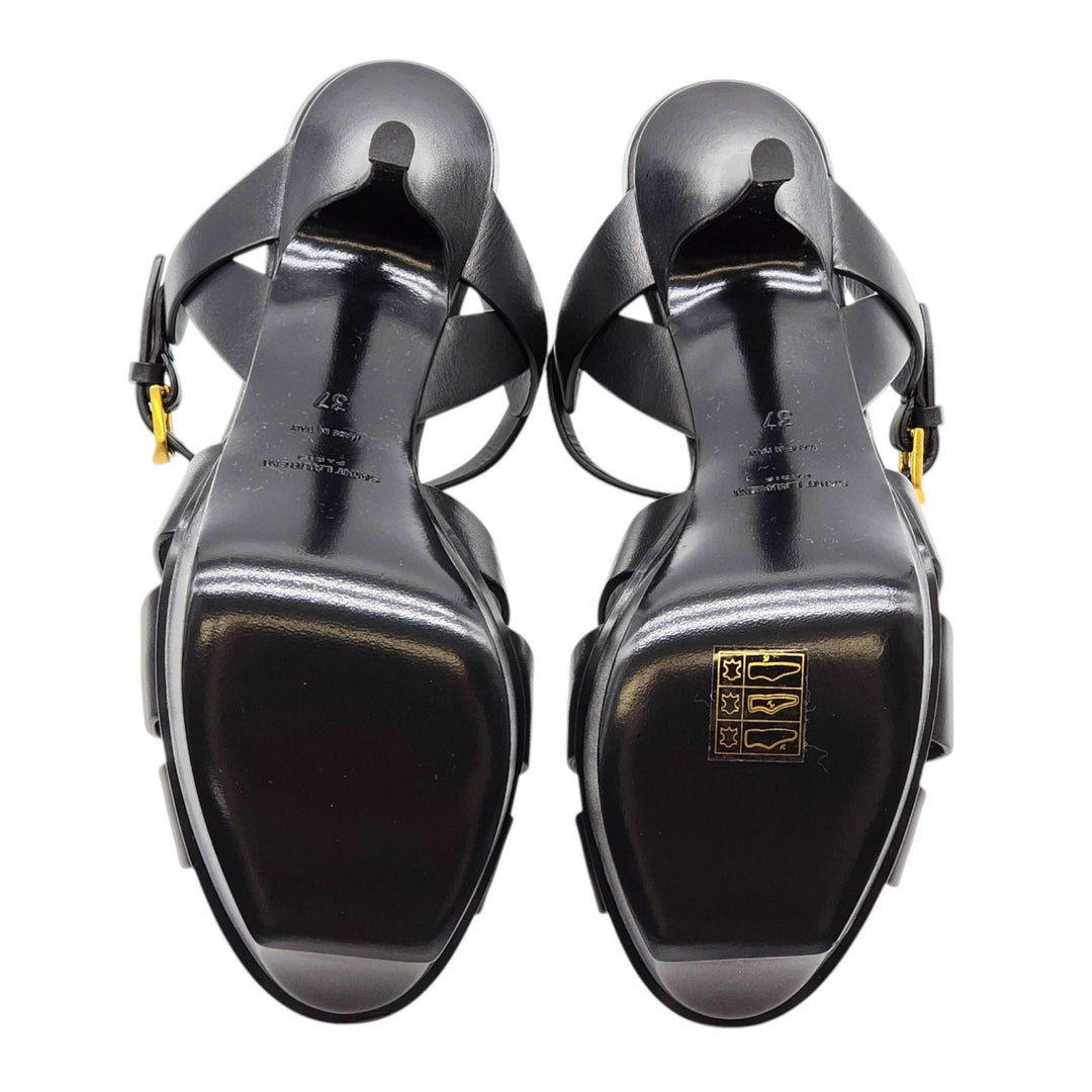 Saint Laurent Tribute Leather Platform Sandal Pumps EU 37 US 6.5