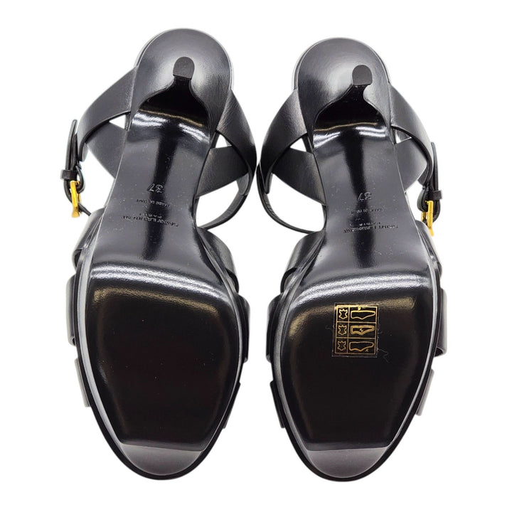 Saint Laurent Tribute Leather Platform Sandal Pumps EU 37 US 6.5