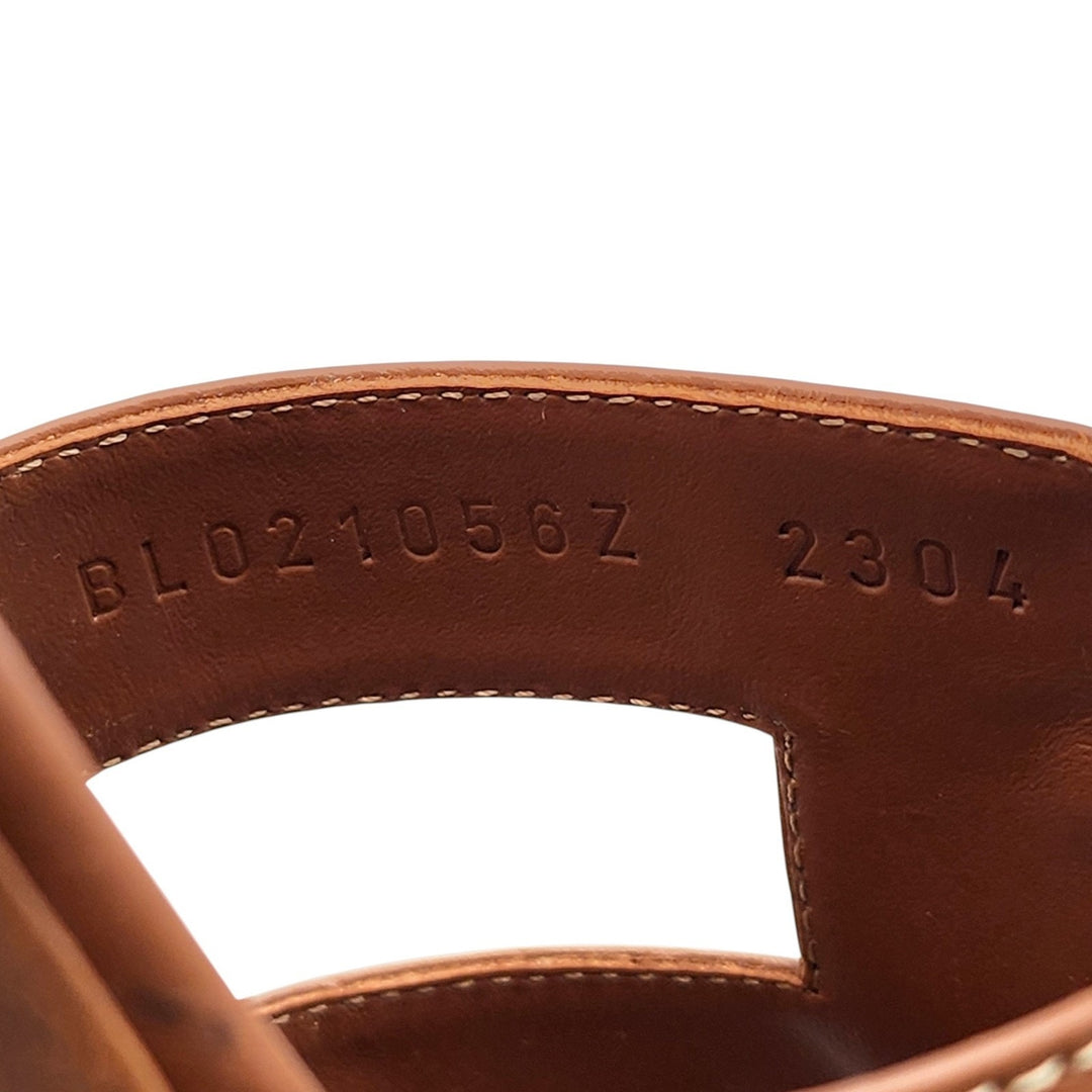 Hermes Oran Women's Leather Slide H Sandals Brown EU 40.5 US 10 - NWOB $840