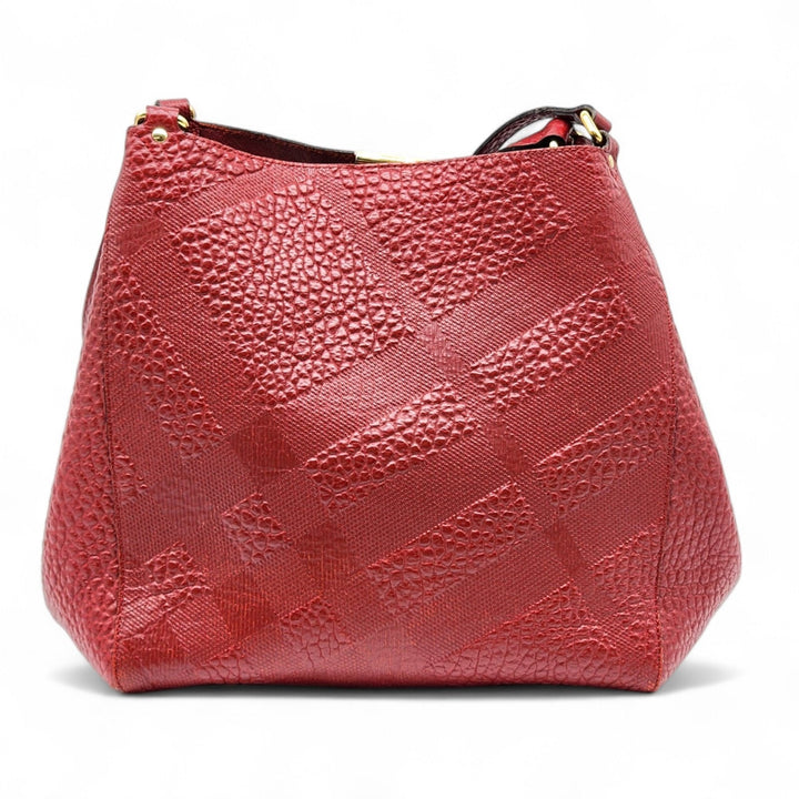 Burberry Canterbury Leather Shoulder Bag Tote in red