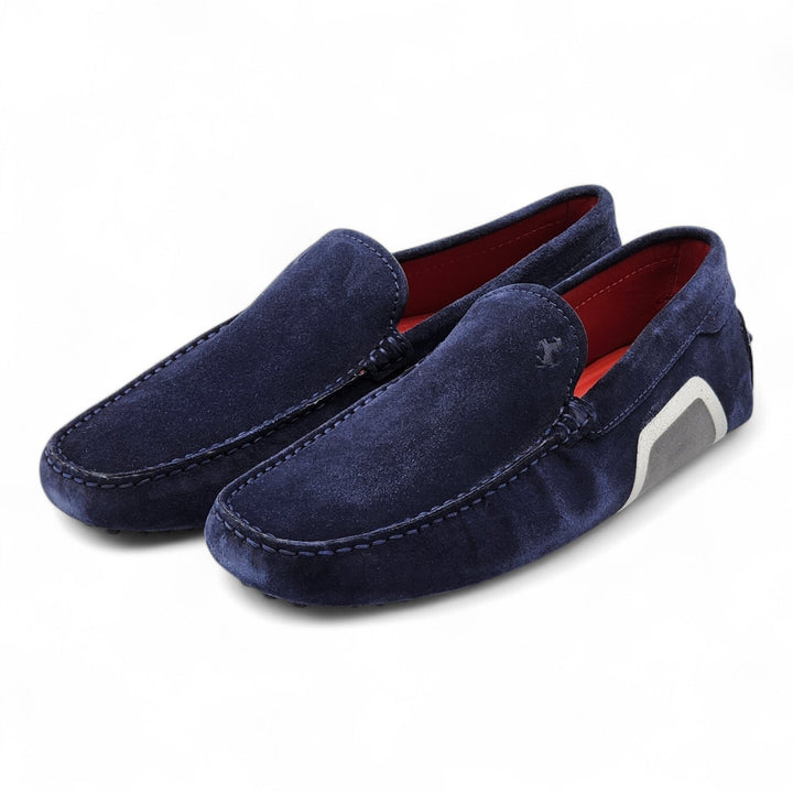 Tod’s for Ferrari Suede Gommino Driving Loafers Blue UK 7 US 8