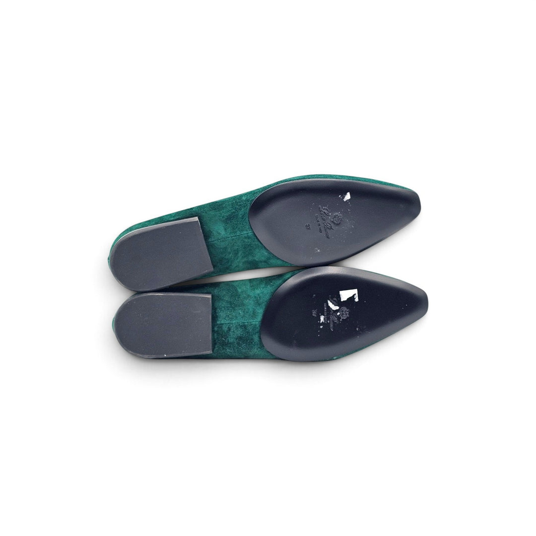 Loro Piana Primula Suede Mapo Green Ballet Flats EU 37 US 7 Women - NWOB $1185