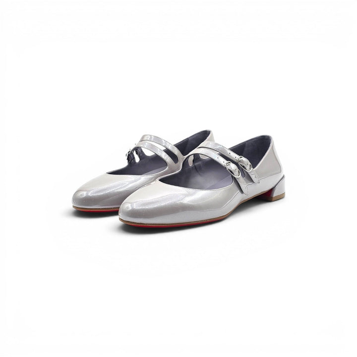 Christian Louboutin Sweet Jane Patent Leather Flats Gray EU 38.5 US 8.5 NWB