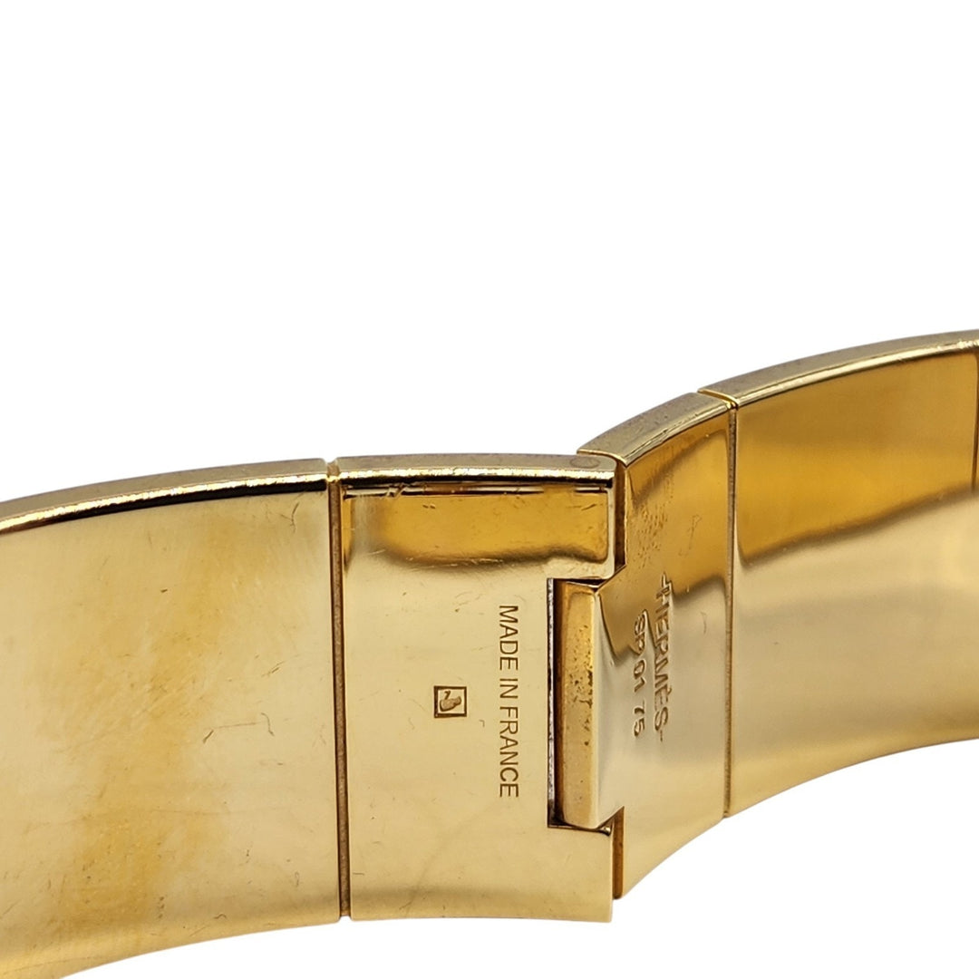 Hermès Charnière Uni Bracelet Gold-Tone Enamel Made in France