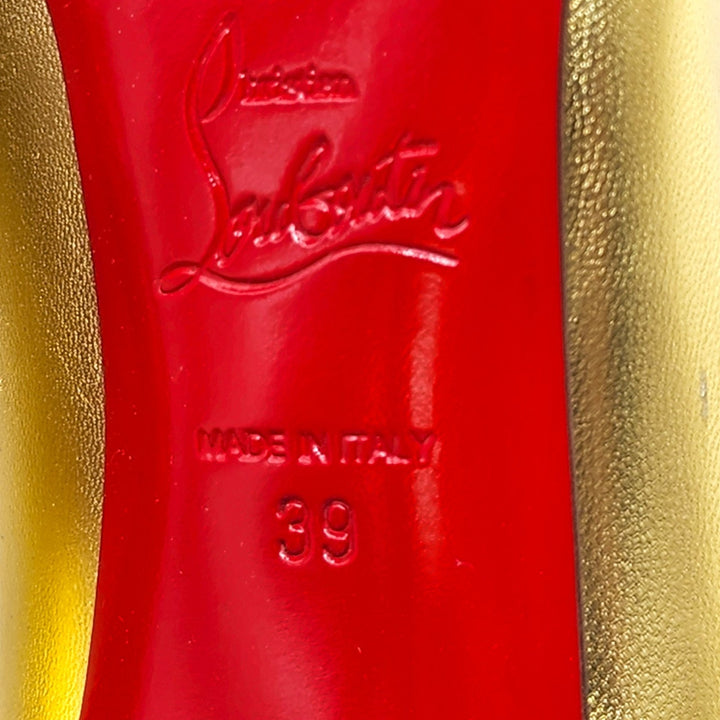 Christian Louboutin Hot Chick Patent Leather Pumps Metallic Gold EU 39 US 8.5