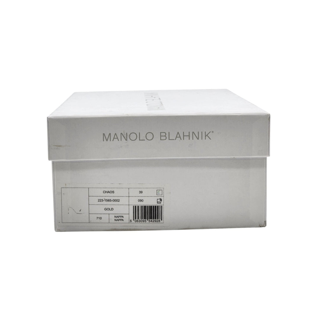 Manolo Blahnik Chaos Metallic Leather Sandals Size EU 39 US 8.5 - NWB $945