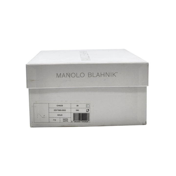 Manolo Blahnik Chaos Metallic Leather Sandals Size EU 39 US 8.5 - NWB $945