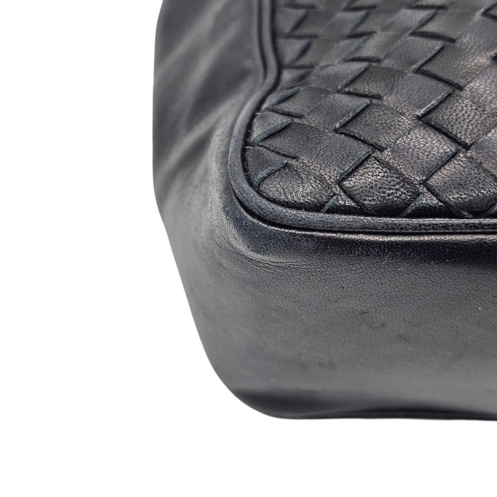 Bottega Veneta Small Tote Bag Black Nappa Leather Intrecciato Parachute Woven