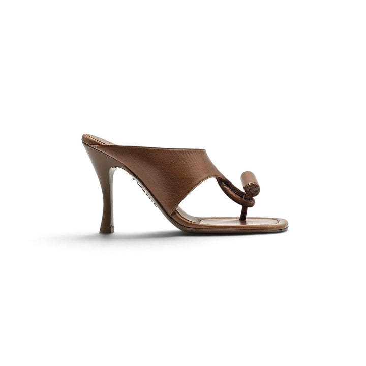 Loewe Toggle Heeled Sandals in shiny smooth calfskin leather - NWB $1200