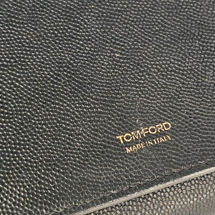 Tom Ford Aube Black Leather Crossbody Clutch Wallet Bag Black - $1800