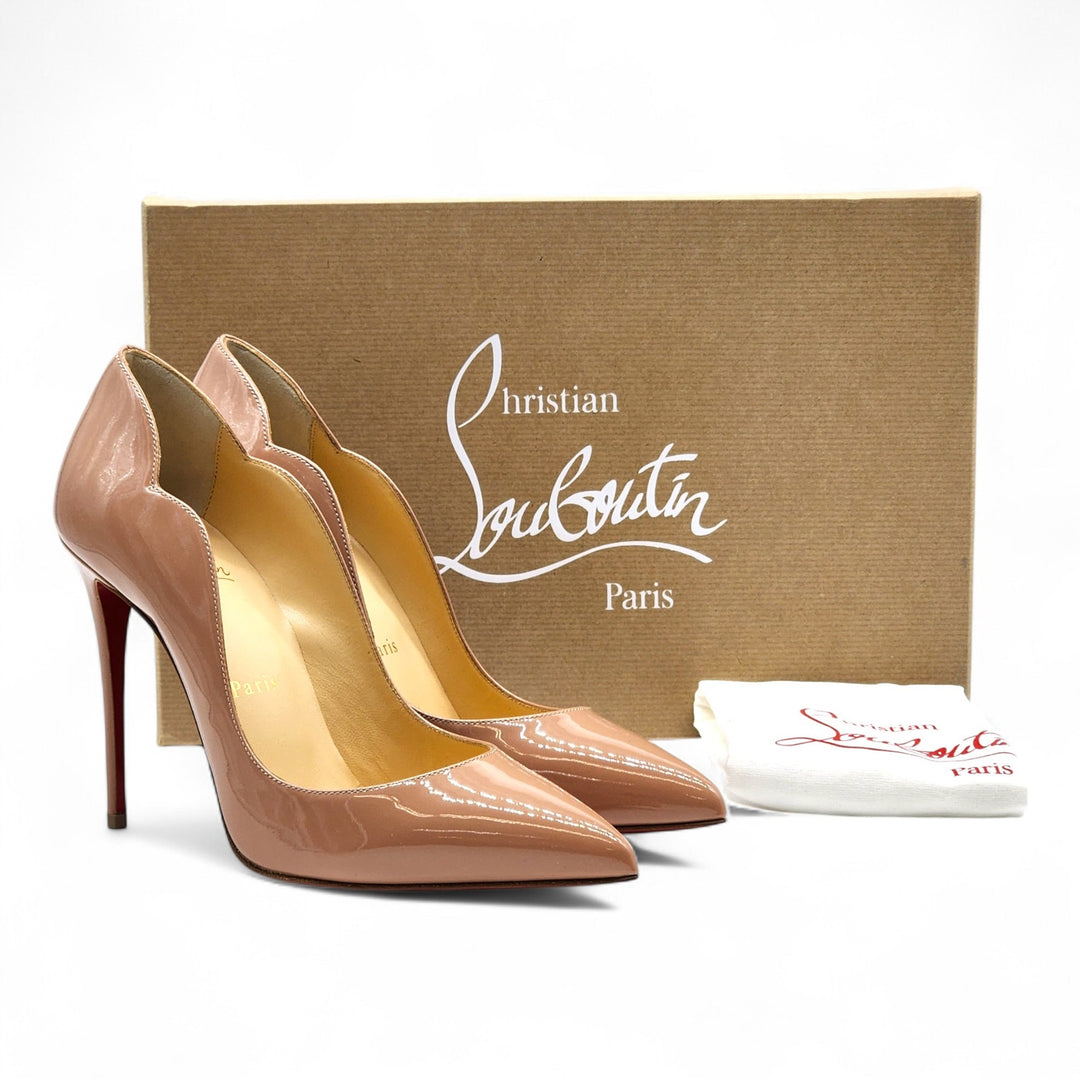 Christian Louboutin Hot Chick Patent Leather Pumps Nude EU 38.5 US 8