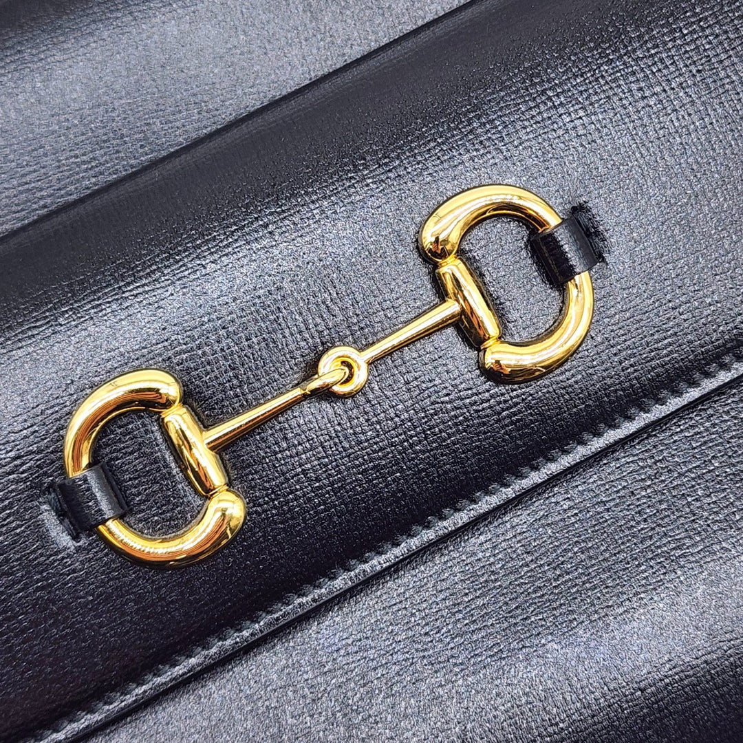 Gucci Horsebit 1955 Leather Shoulder Crossbody Bag Black GHW - New $2650
