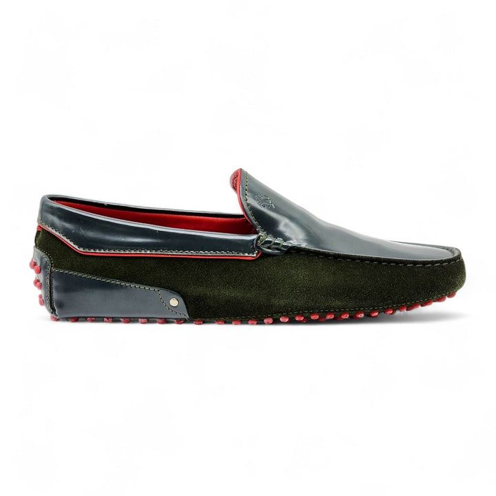 Tod’s for Ferrari Gommino Driving Leather Loafers Green UK 7 US 8.5