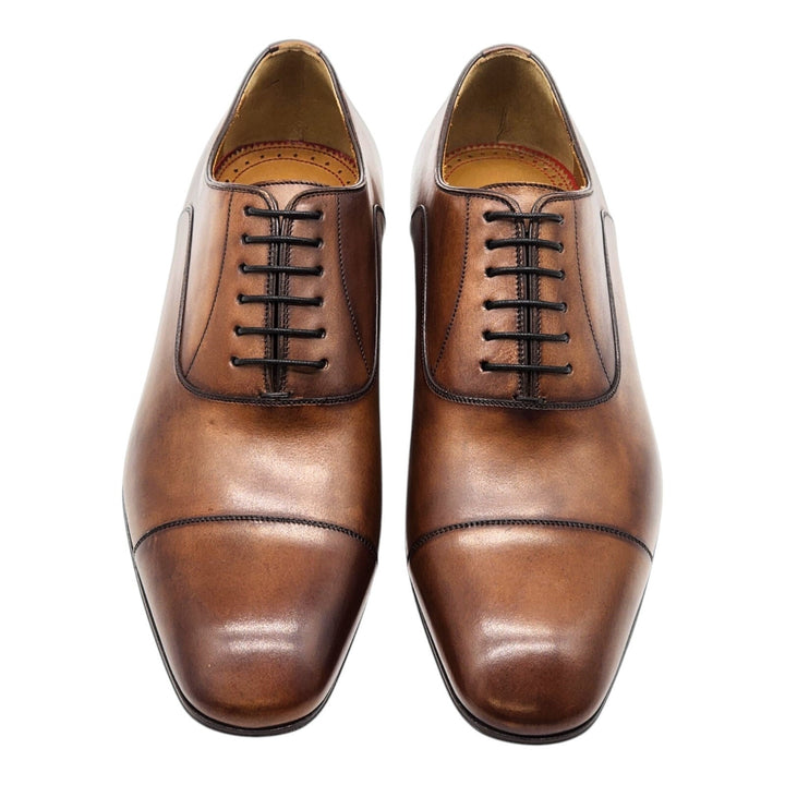 Christian Louboutin Greggo Leather Oxford Shoes Brown EU 40.5 US 7.5