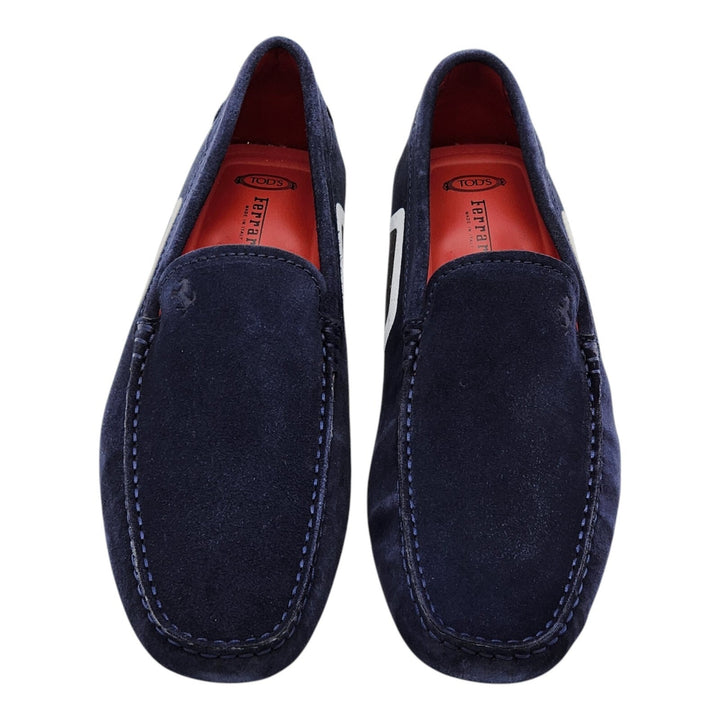 Tod’s for Ferrari Suede Gommino Driving Loafers Blue UK 7 US 8