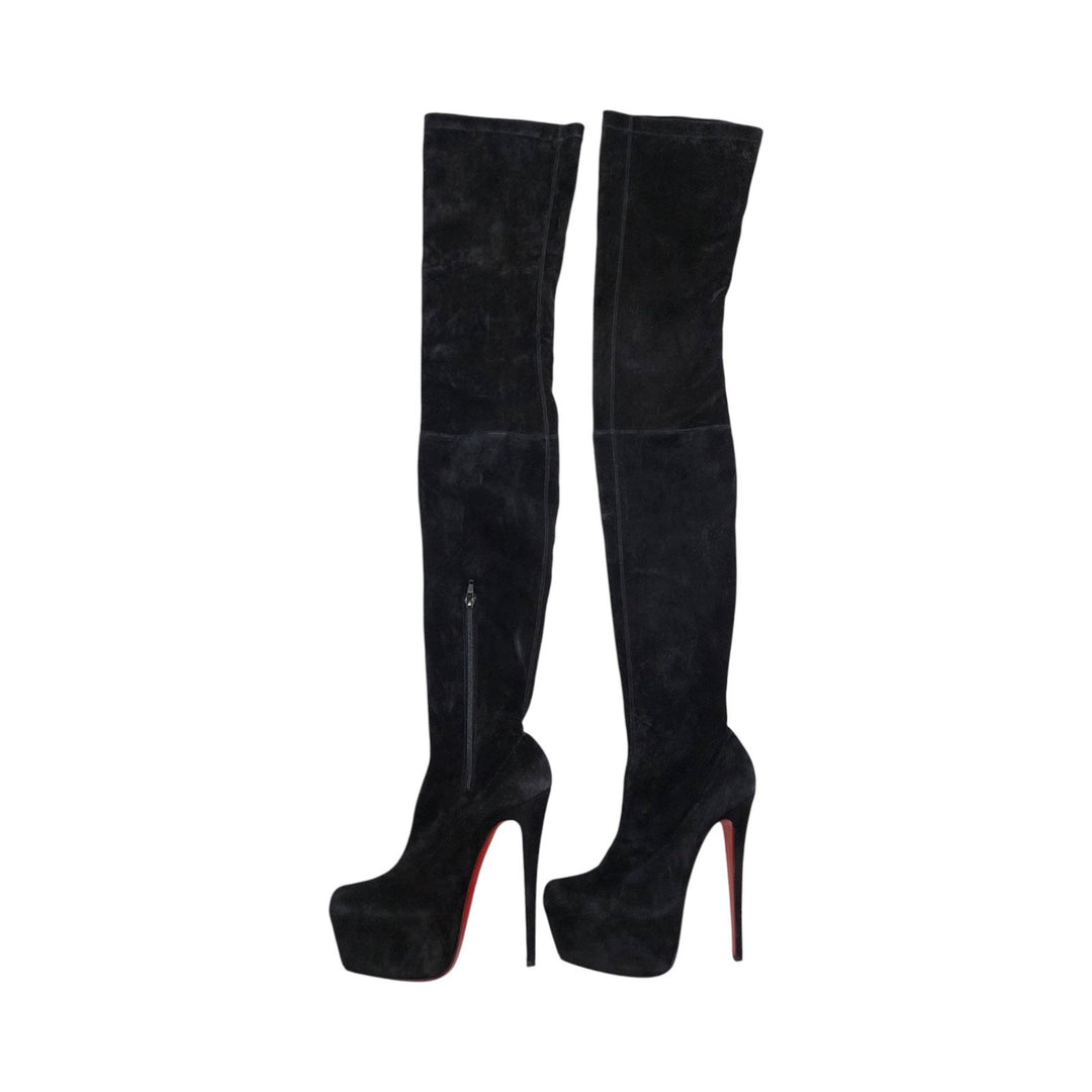 Christian Louboutin Gazolina Over the Knee Platform Suede Boots EU 37 US 6.5