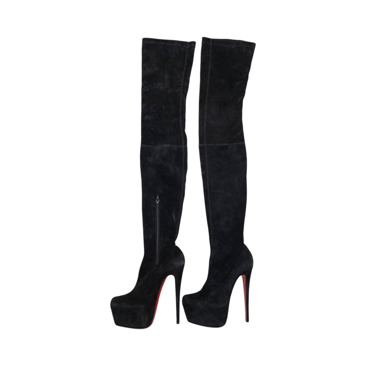 Christian Louboutin Gazolina Over the Knee Platform Suede Boots EU 37 US 6.5