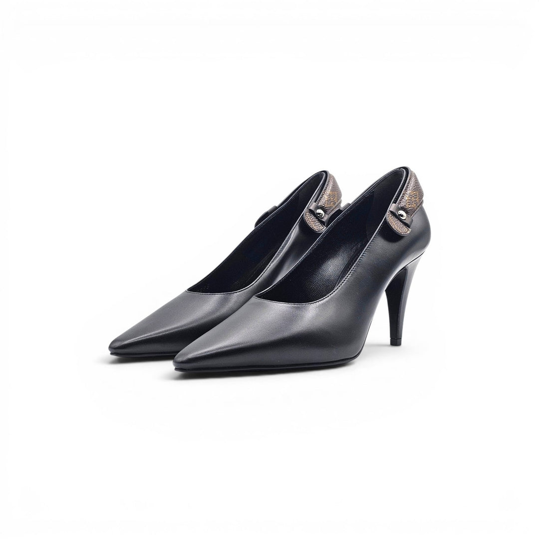 Louis Vuitton Legacy Pumps Black Calf Leather Monogram Strap EU 36 US 6 - NWB