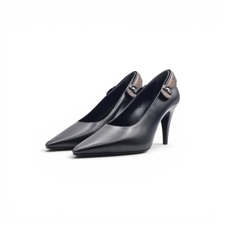 Louis Vuitton Legacy Pumps Black Calf Leather Monogram Strap EU 36 US 6 - NWB