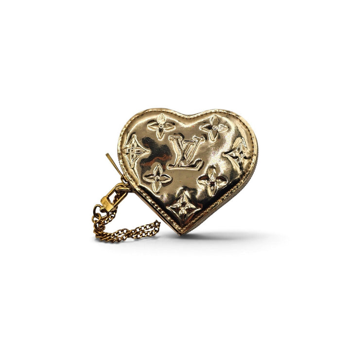 Louis Vuitton Miroir Porte Monnaie Coeur Heart Coin Purse Case Gold M93567