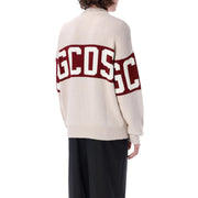 GCDS Wool Logo Band Sweater Beige