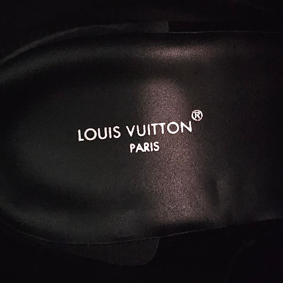 Louis Vuitton Citizen Flat Ranger Boot LV Monogram Embossed Leather Black EU 38