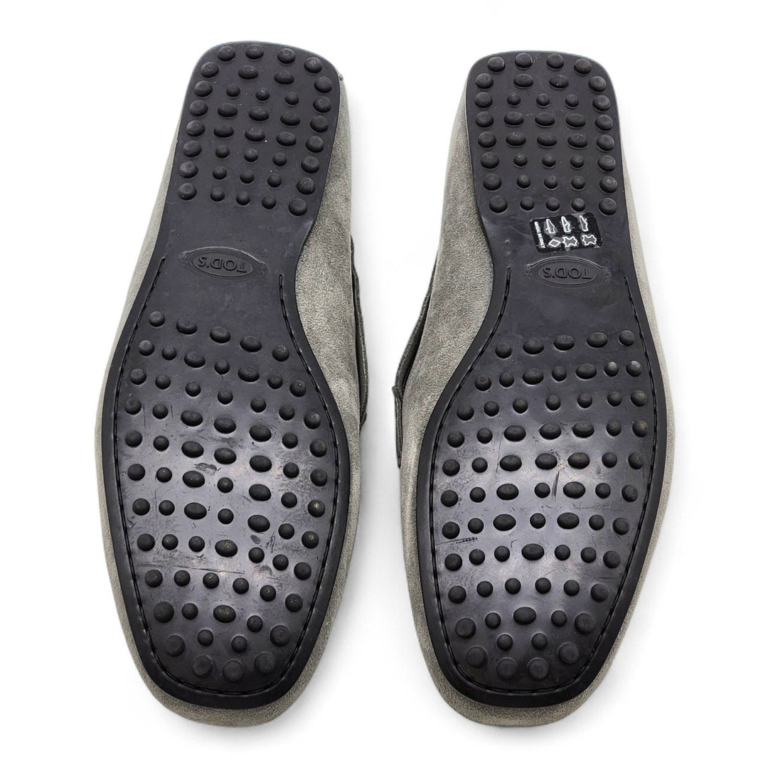Tod’s City Gommino Driving Men's Suede Loafers Gray UK 8 US 9.5