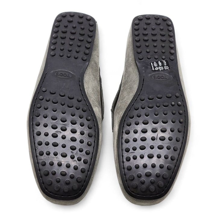 Tod’s City Gommino Driving Men's Suede Loafers Gray UK 8 US 9.5